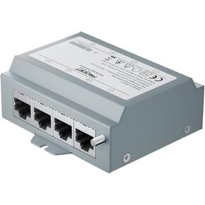 Procet Ethernet Surge Protector Gigabit - 4 Pairs Port 10KV Industrial Lightning Arrestor for -40°F to 185°F, 120W/port PoE++ RJ45 Surge Protector, 10/100/1000Mbps, Gas Discharge Tube（GDT）, PT-PR04G