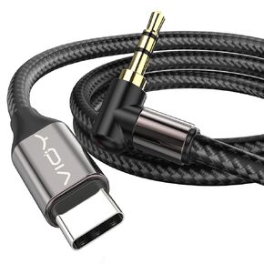 VIOY USB C to Aux 3.3 FT, Type C to 3.5mm Male Aux Cord for Car 90 Degree, USB-C to Headphone Stereo Cable Compatible with iPhone 16/15/Plus/Pro/Pro Max, Galaxy, iPad/Pro/Air