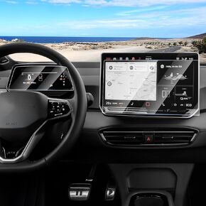 Screen Protector for 2024 2025 Volkswagen VW ID.3 ID.4 12.9 Inch Navigation + 5.3 Inch Dashboard Screen, Tempered Glass Touchscreen Protector Navigation Dash Screen Cover Saver Protective Film