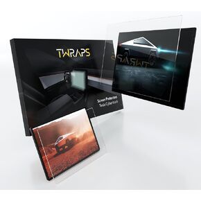 TWRAPS Screen Protector for Tesla Cybertruck 2024-2025 Matte Anti-fingerprint, Touchscreen Infotainment Main & Rear Display Cover 9H PET Ultra Tough, Set of 2 Front & Back Cyber Truck Accessories