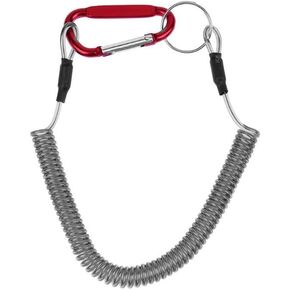 Coiled Lanyards for Camping, Hunting, Kayaking, Hiking Fishing Equipment Pliers Tools, Black 4pcs