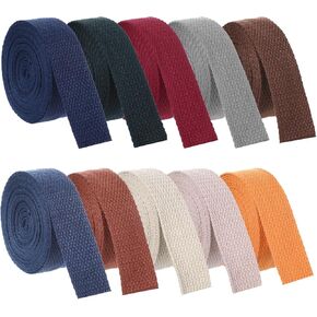 10 Rolls Cotton Webbing 32.8 Yards 1 Inch Mixed Polyester Cotton Webbing Straps 10 Colors Weave Webbing Bag Handles Strap for Cloth Tote Bag Cloth Belt DIY Crafts Outdoor Accessories