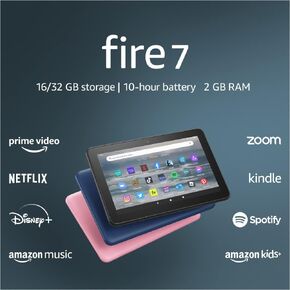 Like-New Amazon Fire 7 tablet, 7" display, 16 GB, 10 hours battery life, light and portable for entertainment at home or on-the-go, (2022 release), Black