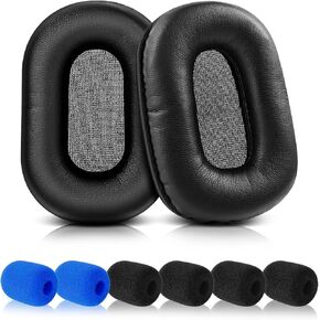 ELZO B450-XT Replacement Earpads Cushions, Six Microphone Foam Compatible with VXI BlueParrott B450XT Headset, Softer Protein Leather, Noise Isolation, Memory Foam, Black