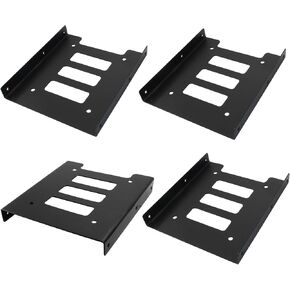 12Pcs SSD HDD Mounting Bracket 2.5 to 3.5 Adapter, Black Hard Disk Drive Bays Holder with Screws, Metal SSD Holder Mount for PC