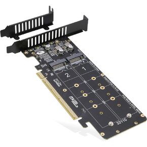 RIITOP Quad PCIe NVMe Adapter, PCIe 4.0 x16 to 4Ports M.2 NVMe Converter Card for 2U Support NVMe SSD in Size 22110/2280/2260/2242 (PCI-e Bifurcation Required)