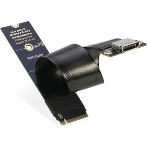 RIITOP M.2 NVMe to Oculink SFF-8612 Extender (15cm), M.2 NVMe PCIe 4.0 x4 to OCuLink SFF-8611 4i Host Adapter for eGPU and SSD