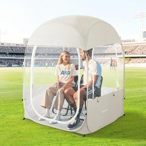 Sports Tent Weather Pod, Instant Weather Proof Pop Up Tent Shelter with Carry Bag, Clear View Bubble Tent for Watching Sports Events, Camping, Fishing, Portable & Foldable