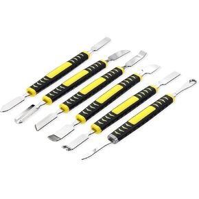 6PCS Dual Ends Metal Spudger, Professional Electronics Repair Opening Tool Anti-Static Opening Pry Tool Repair Kit Non-Abrasive Pry Tool Kit for Phone Laptops Computer Tablet