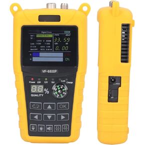Satellite Finder, Portable Satellite Finder 2.4inch TFT LCD Professional HD Digital Satellite Finder Meter for Testing Strength, SNR, MER and (US Plug)