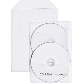 100 Clear CPP Movie Plastic Sleeves + 2 Disc Non-Woven Sleeves by StarTechDeals