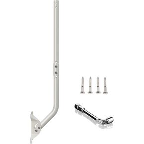 Universal Adjustable Mounting Pole, Steel J-Mount for Attic Outdoor Roof Wall Installation, Weatherproof Mast Pole, Mounting Bracket and Hardware Included (Diameter 1 1/4", Length 49 3/4", White)