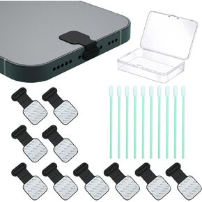 Anti Loss USB C Dust Plug, Type C Dust Plug Cover, Suitable for iPhone 16 15 Series with Cleaning Kit, 10 Packs