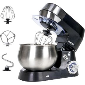 Stand Mixer, 5.3Qt 660W, 6-Speed Tilt-head Food Mixer, Electric Kitchen Portable Lightweight Mixer with Stainless Steel Bowl, Dough Hook, Whisk, Beater(Black)