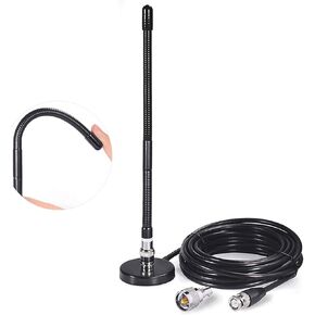 Bingfu CB Antenna 27MHz CB Radio Antenna Soft Whip Magnetic Base CB Antenna BNC & PL259 Male Compatible with Cobra Midland Uniden Maxon President Portable Handheld CB Radio Car Mobile Radio