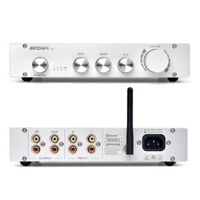 L1B Pure Class A 2.1 Channel HiFi Audio Power Preamplifier High Middle and Bass Independent Control Bluetooth 5.0 Decoding Receiver,for Home/Subwoofers/Active Speakers(Black)