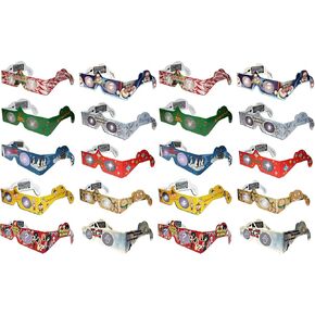 Holiday Specs 3D Holiday Glasses-Magical images will appear before your eyes! Perfect party favor for any holiday celebration! See Santa, Snowmen, Reindeer, Candy Canes, Elves, and More! 20 Pairs