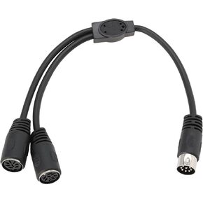 SING F LTD DIN 8Pin Male to 2 DIN 8Pin Female Power Connection Cable Y Shaped Adapter Cable 30cm for Communication Audio and Video Signal Transmission