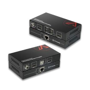HDMI USB KVM Extender Dual Monitor Over Cat5e/6/6a/7 up to 1080p@60Hz 197ft, Zero Latency Extended Dual View, Display 2 Monitors with 4 USB 2.0 Ports for Keyboard/Mouse, HDCP 1.4, PoC, Plug and Play