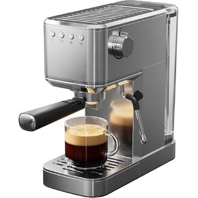 Espresso Machine - 20 Bar Espresso Maker with Milk Frother Steam Wand, Coffee Maker for Latte & Cappuccino, 1450W Semi-Automatic Cold & Hot Brew Coffee Machine with 34oz Water Tank