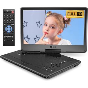 Arafuna 15.9" Thin Portable DVD Player with 14.5" Large Swivel Screen 5-Hour Rechargeable Battery, Lightweight Portable DVD Player for Car,Support USB/SD Card/Sync TV, Regions Free, Last Memory