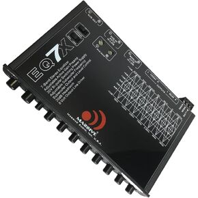 Massive Audio EQ7X Car Equalizer with 7 Band Graphic Equalizer Aux inputs Sub Output Active Gain Preamp 8v Line Driver - 12dB Crossover Auto Hi-Low Line Input