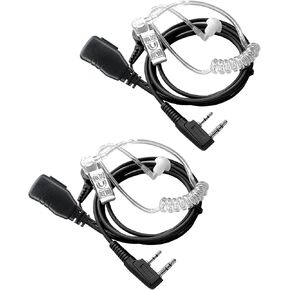 BAOFENG Walkie Talkie Earpiece with Mic Radio Earpiece for Walkie-Talkie 2 Pin Headset 5RM K5 Plus BF-888S UV-5R BF-F8HP PRO AR-152 UV-17R UV-21R Retevis H-777 RT21 Two Way Radio(2 Pack)