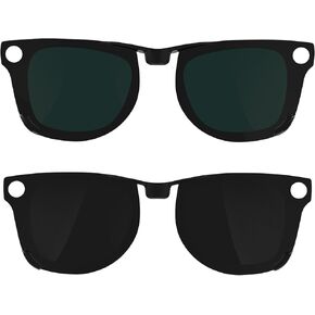 2Pcs Polarized Clip for Ray-Ban Meta Wayfarer RW4006 Smart Glasses(Size M 50-22), Discoloration Clips Compatible with Ray-Ban Meta Wayfarer Protect Your Eyes, Cool and Fashion (Black + Brown)