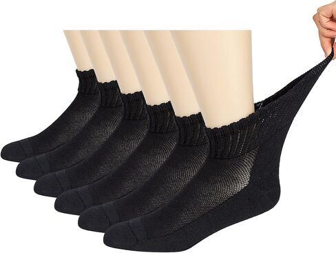 جوارب Athlemo للنساء والرجال من الخيزران لمرضى السكري، 6 أزواج من الكاحل غير مربوط للدورة الدموية بدون خياطة للقدم ذات الرائحة الكريهة in Kuwait
