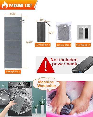وسادة كيس النوم المدفأة - مدفأة USB مدفوعة بالبطارية مدفوعة بالبطارية لخيمة خارجية (كبيرة) in Kuwait