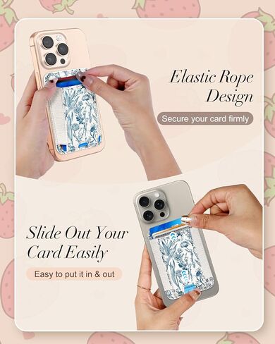 Toycamp Compatible with Magsafe Wallet Magnetic Card Holder - Leather Phone Wallet for iPhone Women Girls Cute Slim Magnet RFID Credit Card Holder for Apple 16/15/14/13/12 Phone Case, Grow Flower in Saudi Arabia
