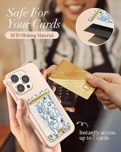 Toycamp Compatible with Magsafe Wallet Magnetic Card Holder - Leather Phone Wallet for iPhone Women Girls Cute Slim Magnet RFID Credit Card Holder for Apple 16/15/14/13/12 Phone Case, Grow Flower in Saudi Arabia