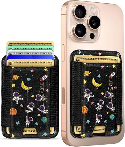 Toycamp متوافق مع حامل البطاقة المغناطيسية Magsafe Wallet - محفظة هاتف جلدية للنساء iPhone Girls Cute Slim Magnet Rfid بطاقة الائتمان لـ Apple 16/15/14/13/12 حالة الهاتف ، تنمو زهرة in Kuwait