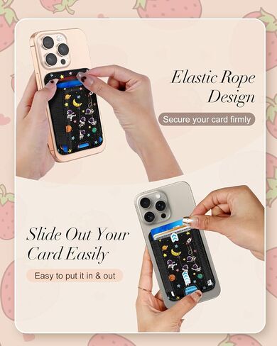 Toycamp متوافق مع حامل البطاقة المغناطيسية Magsafe Wallet - محفظة هاتف جلدية للنساء iPhone Girls Cute Slim Magnet Rfid بطاقة الائتمان لـ Apple 16/15/14/13/12 حالة الهاتف ، تنمو زهرة in Kuwait