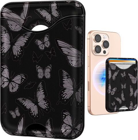 محافظ الهاتف Shorogyt متوافقة مع Magsafe Wallet Magnetic Card Pattern - نمط زهرة بالألوان المائية للنساء Teen Girls - in Kuwait