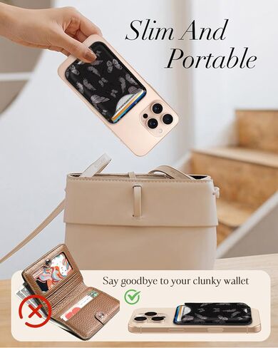 محافظ الهاتف Shorogyt متوافقة مع Magsafe Wallet Magnetic Card Pattern - نمط زهرة بالألوان المائية للنساء Teen Girls - in Kuwait