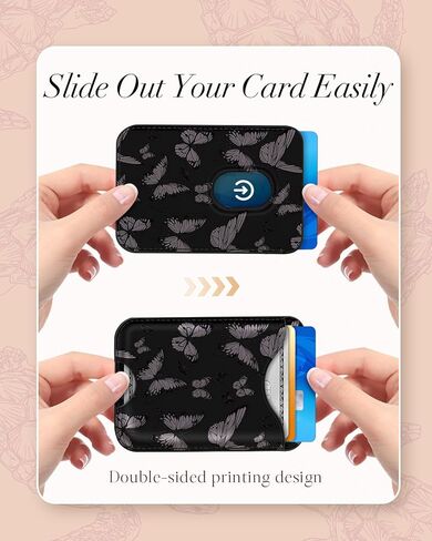 محافظ الهاتف Shorogyt متوافقة مع Magsafe Wallet Magnetic Card Pattern - نمط زهرة بالألوان المائية للنساء Teen Girls - in Kuwait