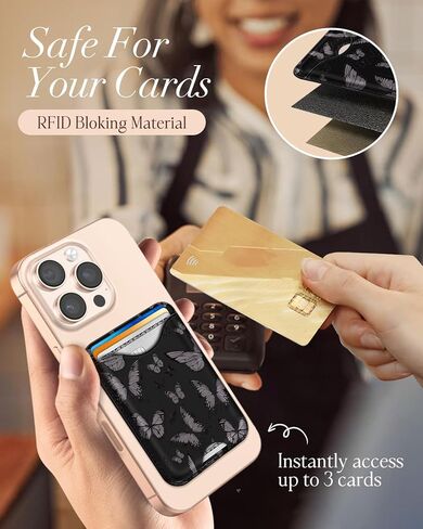 محافظ الهاتف Shorogyt متوافقة مع Magsafe Wallet Magnetic Card Pattern - نمط زهرة بالألوان المائية للنساء Teen Girls - in Kuwait