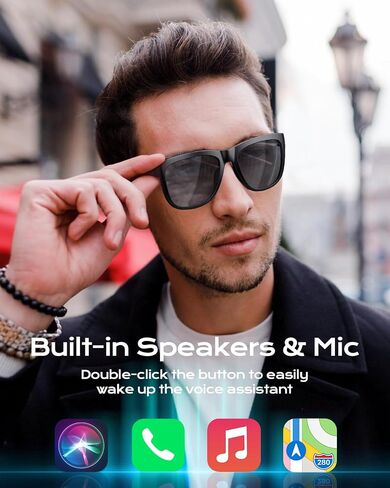 نظارات Bluetooth الذكية ، مكبرات صوت مدمجة ومكبرات صوت ، نظارة شمسية للسماعات اللاسلكية الذكية للرجال والنساء in Kuwait
