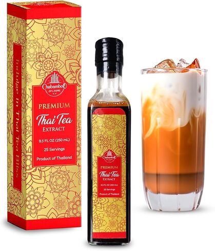 CHABAMBOO Premium Thai Tea Extract - Authentic Concentrate/Syrup - Perfect for Thai Iced Tea/Milk Tea, Bakery, Dessert Recipes in Saudi Arabia