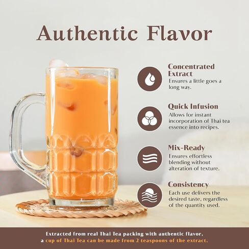 CHABAMBOO Premium Thai Tea Extract - Authentic Concentrate/Syrup - Perfect for Thai Iced Tea/Milk Tea, Bakery, Dessert Recipes in Saudi Arabia