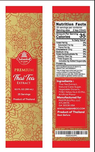 CHABAMBOO Premium Thai Tea Extract - Authentic Concentrate/Syrup - Perfect for Thai Iced Tea/Milk Tea, Bakery, Dessert Recipes in Saudi Arabia