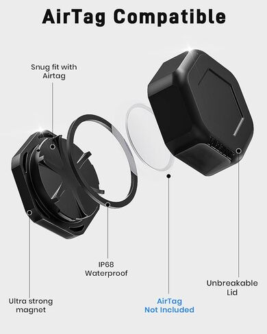 4 حزمة Tagginnc Airtag Magnetic Case-تصميم جوز مغناطيس قوي ومغناطيسي قوي مع قاعدة غير قابلة للانزلاق ، مقاومة للماء ومقاوم للماء ، متوافق مع تركض Apple Airtag للسيارة والمقطورة in Saudi Arabia
