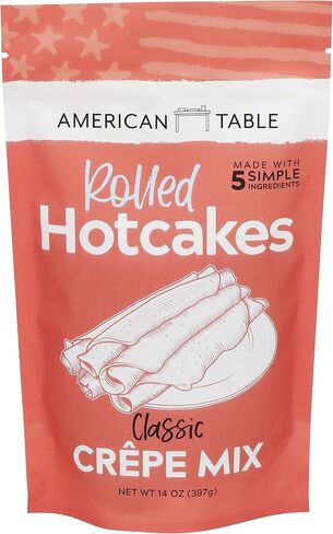 كلاسيك Hotcakes Crepe Mix بواسطة Table American Table ، مصنوع من دقيق القمح العضوي الأمريكي والفانيليا النقي ، على الطراز الفرنسي ، غير المعدلة وراثيًا ، السكر المنخفض ، بدون مواد حافظة ، إعداد سريع ، يصنع 24 كريبًا (14 أوقية ، حزمة من 1) in Saudi Arabia