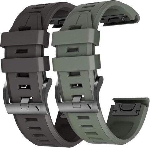 2 حزمة شريط مقاوم للماء متوافق مع Garmin Fenix ​​5x / 6x / 7x Watch Band ، QuickFit 26mm Band for Fenix ​​7X Pro / 6x Pro / 5x Plus / Tactix Delta in Kuwait
