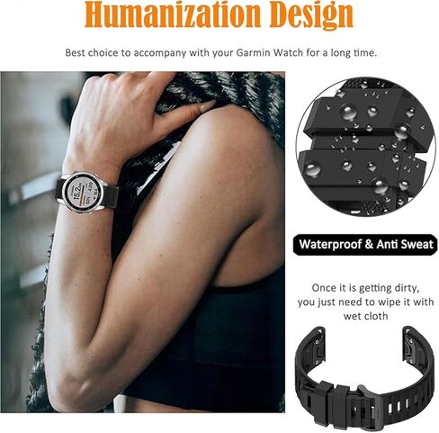 2 حزمة شريط مقاوم للماء متوافق مع Garmin Fenix ​​5x / 6x / 7x Watch Band ، QuickFit 26mm Band for Fenix ​​7X Pro / 6x Pro / 5x Plus / Tactix Delta in Kuwait