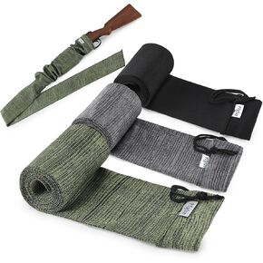 Gun Sock Silicone Treated Knit Gun Socks for Rifles and Shotguns, 52 x 4.5 Inches Thicken Elastic Design Hunting and Shooting Holder Socks for Gun Storage, Coolest Stocking Stuffers