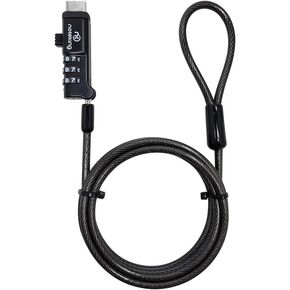 3 Dial USB Port Lock for Laptop - 3 Digit Combination Security Cable Lock, Black