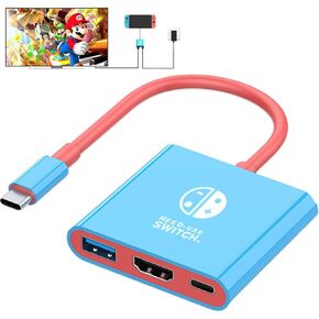 Switch Dock, TV Docking Station for Nintendo Switch/Switch OLED/Steam Deck, 4K@30HZ/1080P@60HZ Portable Switch TV Dock with PD 100W Charging, USB 3.0 Port（3-in-1