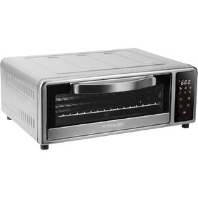 Kalorik MAXX Air Fryer Pizza Oven with Stone, Turbo-Heat Technology Featuring Touchscreen Controls with 6 Preset Functions, 1700-Watts, Stainless Steel